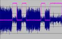 This image shows the modulated HF signal at C6 and the decoded output at pin 8 of the LM567