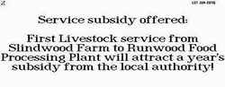 Offer for a subsidy on Livestock transport
