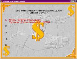 Click for a Large Picture - Transport Tycoon High Score List